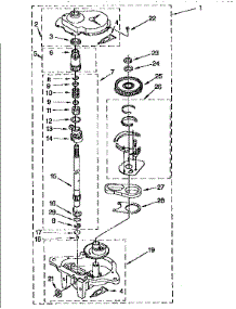 Gearcase parts for Kenmore Washer 110.91552200 (11091552200, 110 91552200) from AppliancePartsPros.com