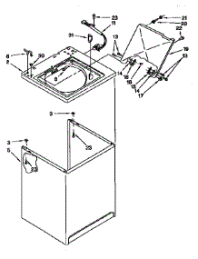 Top And Cabinet parts for Kenmore Washer 110.91587200 (11091587200, 110 91587200) from AppliancePartsPros.com