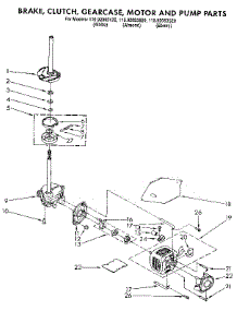 Brake / Gearcase,And Motor parts for Kenmore Washer 110.92093120 (11092093120, 110 92093120) from AppliancePartsPros.com