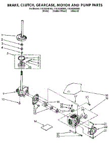 Brake, Clutch, Gearcase, Motor And Pump parts for Kenmore Washer 110.92280600 (11092280600, 110 92280600) from AppliancePartsPros.com