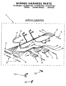 Wiring Harness parts for Kenmore Washer 110.92291600 (11092291600, 110 92291600) from AppliancePartsPros.com