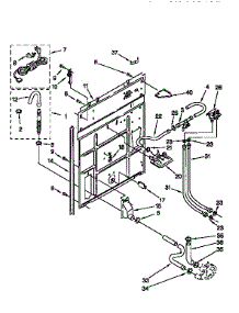 Rear Panel parts for Kenmore Washer 110.92491400 (11092491400, 110 92491400) from AppliancePartsPros.com