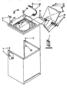 Top And Cabinet parts for Kenmore Washer 110.92590120 (11092590120, 110 92590120) from AppliancePartsPros.com