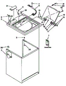 Top & Cabinet parts for Kenmore Washer 110.92595410 (11092595410, 110 92595410) from AppliancePartsPros.com