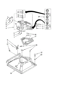 Machine Base parts for Kenmore Washer Dryer Combo 110.92962101 (11092962101, 110 92962101) from AppliancePartsPros.com
