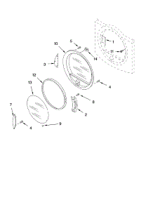 Door Parts parts for Kenmore Dryer 110.95088400 (11095088400, 110 95088400) from AppliancePartsPros.com