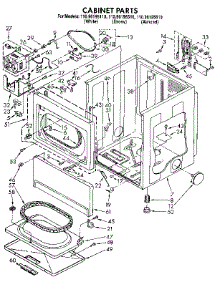 Cabinet parts for Kenmore Dryer 110.96195110 (11096195110, 110 96195110) from AppliancePartsPros.com