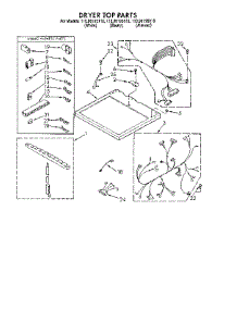 Dryer Top parts for Kenmore Dryer 110.96195110 (11096195110, 110 96195110) from AppliancePartsPros.com