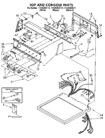 Top And Console parts for Kenmore Dryer 110.96293510 (11096293510, 110 96293510) from AppliancePartsPros.com