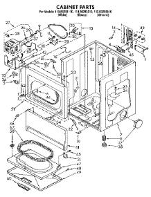 Cabinet parts for Kenmore Dryer 110.96293510 (11096293510, 110 96293510) from AppliancePartsPros.com