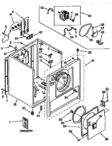 Cabinet parts for Kenmore Dryer 110.96551210 (11096551210, 110 96551210) from AppliancePartsPros.com