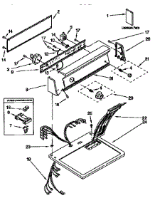 Top And Console parts for Kenmore Dryer 110.96562200 (11096562200, 110 96562200) from AppliancePartsPros.com