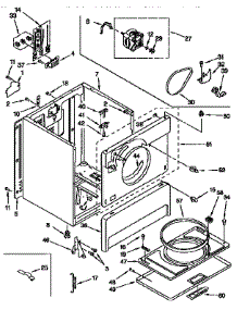 Cabinet parts for Kenmore Dryer 110.96566400 (11096566400, 110 96566400) from AppliancePartsPros.com