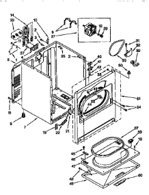 Cabinet parts for Kenmore Dryer 110.96572120 (11096572120, 110 96572120) from AppliancePartsPros.com