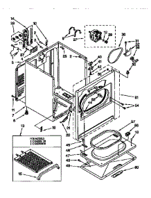 Cabinet parts for Kenmore Dryer 110.96581820 (11096581820, 110 96581820) from AppliancePartsPros.com