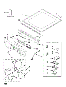 Top And Console Parts parts for Kenmore Dryer 110.97086602 (11097086602, 110 97086602) from AppliancePartsPros.com
