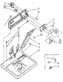 Top And Console parts for Kenmore Dryer 110.97220100 (11097220100, 110 97220100) from AppliancePartsPros.com