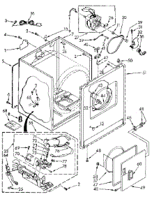Cabinet parts for Kenmore Dryer 110.97264100 (11097264100, 110 97264100) from AppliancePartsPros.com