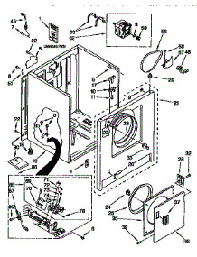 Cabinet parts for Kenmore Dryer 110.97520120 (11097520120, 110 97520120) from AppliancePartsPros.com