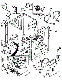 Cabinet parts for Sears Dryer 11097529810 from AppliancePartsPros.com