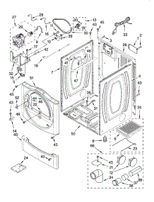 Cabinet Parts parts for Kenmore Dryer 110.97561601 (11097561601, 110 97561601) from AppliancePartsPros.com