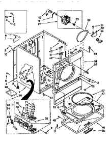 Cabinet parts for Kenmore Dryer 110.97566210 (11097566210, 110 97566210) from AppliancePartsPros.com
