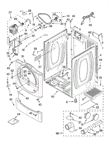 Cabinet Parts parts for Kenmore Dryer 110.97571601 (11097571601, 110 97571601) from AppliancePartsPros.com