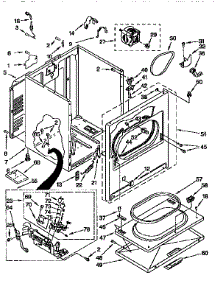 Cabinet parts for Kenmore Dryer 110.97576210 (11097576210, 110 97576210) from AppliancePartsPros.com