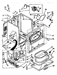 Cabinet parts for Kenmore Dryer 110.97580810 (11097580810, 110 97580810) from AppliancePartsPros.com