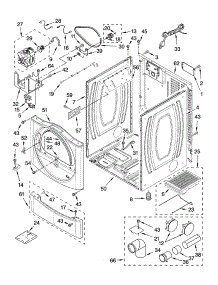 Cabinet Parts parts for Kenmore Dryer 110.97582601 (11097582601, 110 97582601) from AppliancePartsPros.com