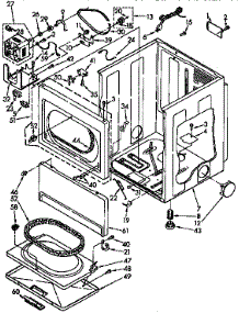 Cabinet Parts parts for Kenmore Dryer 110.97583800 (11097583800, 110 97583800) from AppliancePartsPros.com