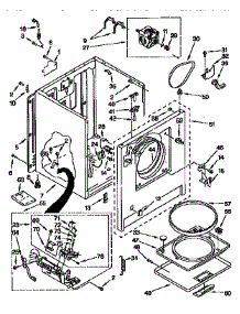 Cabinet parts for Kenmore Dryer 110.97587410 (11097587410, 110 97587410) from AppliancePartsPros.com