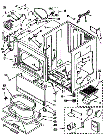 Cabinet parts for Kenmore Dryer 110.97590140 (11097590140, 110 97590140) from AppliancePartsPros.com