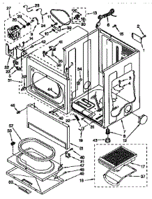 Cabinet parts for Kenmore Dryer 110.97591420 (11097591420, 110 97591420) from AppliancePartsPros.com