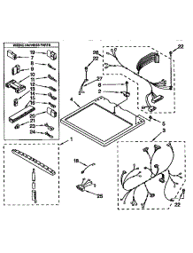 Dryer Top parts for Kenmore Dryer 110.97595400 (11097595400, 110 97595400) from AppliancePartsPros.com