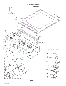 Top And Console Parts parts for Kenmore Dryer 110.97728701 (11097728701, 110 97728701) from AppliancePartsPros.com