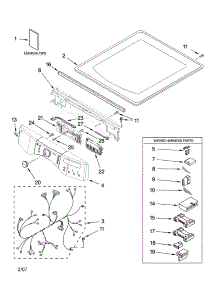 Top And Console Parts parts for Kenmore Dryer 110.97872601 (11097872601, 110 97872601) from AppliancePartsPros.com