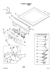 Top And Console Parts parts for Kenmore Dryer 110.97872603 (11097872603, 110 97872603) from AppliancePartsPros.com