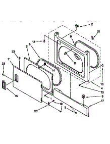 Dryer Front Panel Door parts for Kenmore Washer Dryer Combo 110.98764791 (11098764791, 110 98764791) from AppliancePartsPros.com