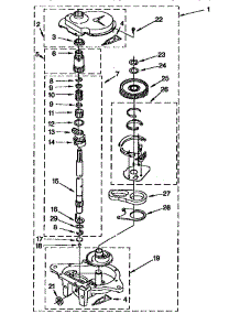 Gearcase / Transmission parts for Kenmore Washer Dryer Combo 110.99575100 (11099575100, 110 99575100) from AppliancePartsPros.com