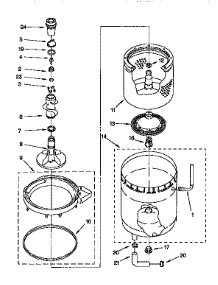 Agitator, Basket And Tub parts for Kenmore Washer Dryer Combo 110.99576200 (11099576200, 110 99576200) from AppliancePartsPros.com