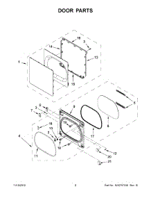 Door Parts parts for Kenmore Dryer 110.C69133410 (110C69133410, 110 C69133410) from AppliancePartsPros.com