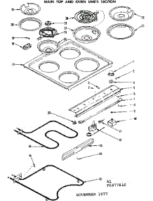 Main Top And Oven Units Section parts for Kenmore Range 119.6487810 (1196487810, 119 6487810) from AppliancePartsPros.com