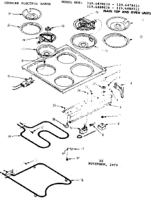 Main Top And Oven Units parts for Kenmore Range 119.6488011 (1196488011, 119 6488011) from AppliancePartsPros.com