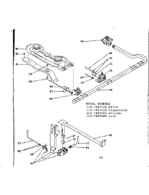 Oven And Top Burner Section parts for Kenmore Range 119.7027510 (1197027510, 119 7027510) from AppliancePartsPros.com
