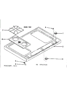 Main Top parts for Kenmore Range 119.7437441 (1197437441, 119 7437441) from AppliancePartsPros.com