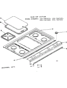 Main Top Section parts for Kenmore Range 119.7447620 (1197447620, 119 7447620) from AppliancePartsPros.com