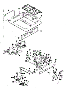 Top Burner Section parts for Kenmore Range 119.8266740 (1198266740, 119 8266740) from AppliancePartsPros.com