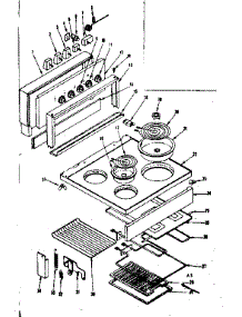 Main Top And Backguard Section parts for Kenmore Range 119.9057000 (1199057000, 119 9057000) from AppliancePartsPros.com