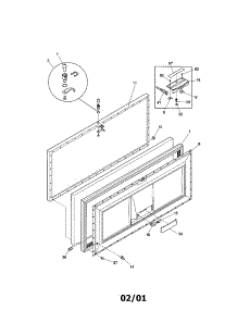 Door parts for Kenmore Freezer 253.10311002 (25310311002, 253 10311002) from AppliancePartsPros.com